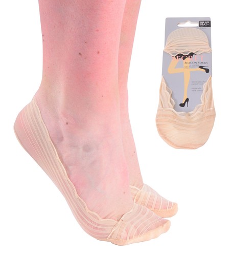 Women SILICON SOCKS 100% COTTON LOW CUT Invisible One size fit all 25 Assort - Picture 22 of 33