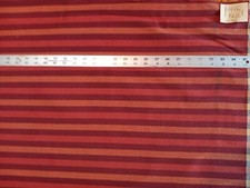 Burgundy Beige Stripe Print Upholstery Fabric 1 Yard R442-RK12
