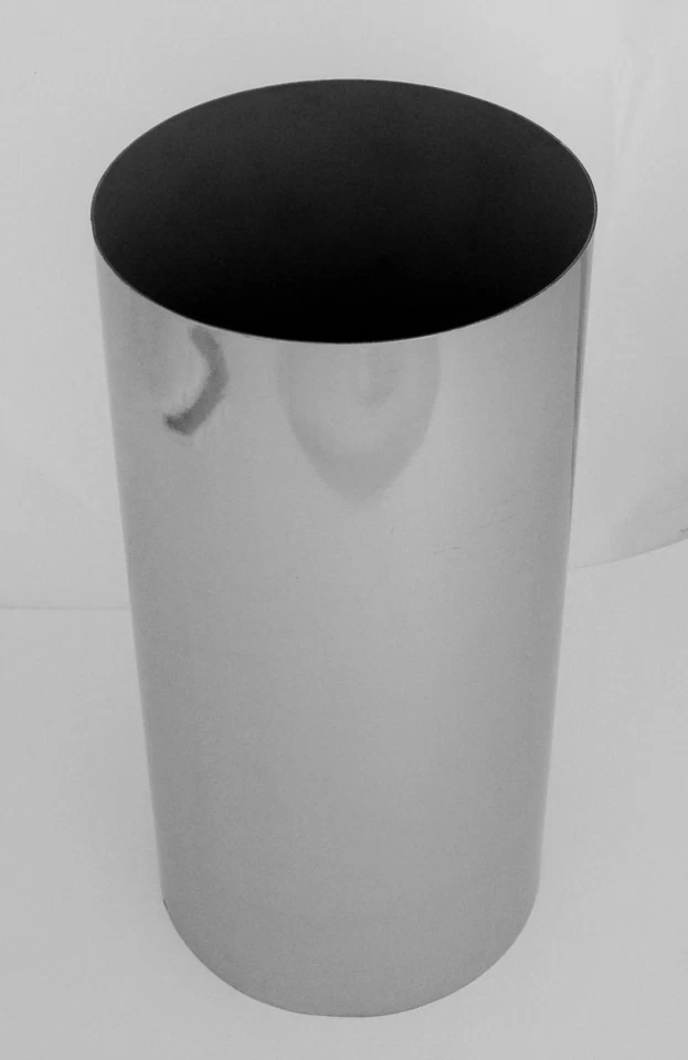 EDELSTAHL Vase, ZYLINDERVASE, Blumenübertopf. Blumenvase. Silber Metall 15x30cm. - Bild 2 von 3