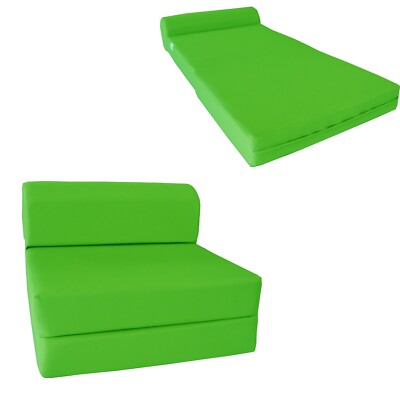 Lime Sleeper Chair Folding Foam Beds, Portable Studio Guest Bed 6 x 48 x 72