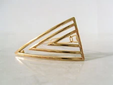 Silver or gold metal triangle shaped art deco hair clip clamp  barrette snap