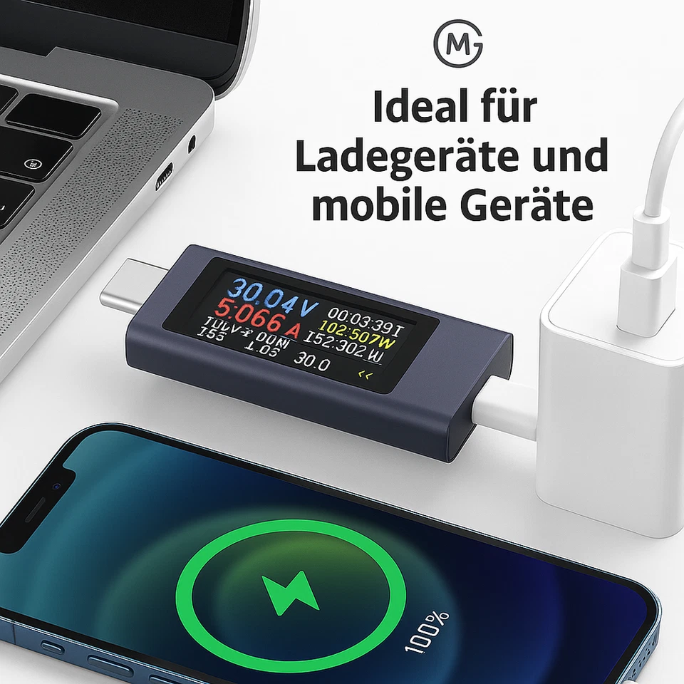 Type-C Digital Voltmeter Amperemeter 4-30V 12A Leistungsmesser DE. - Bild 4 von 4