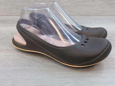 Crocs Tone Skylar Womens 8 Brown Rubber Slip-On Comfort Slingback Ballet Flat