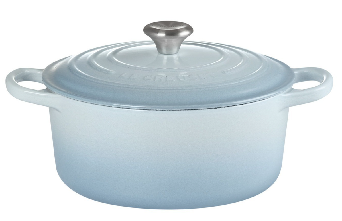 Le Creuset Signature Cocotte Ronde 20cm Coastal Blue Sand Enamel
