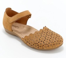 Earth Leather Perforated Mary-Janes - Cognac Size 9W a679471