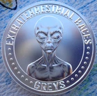 1 oz. GREYS - Extraterrestrial Races Series alien round .999 fine silver