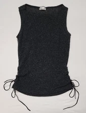 Charlotte Russe Vintage Women Chacoal Gray Slweveless Knitted Top