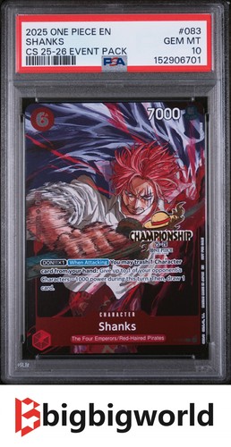 One Piece Card Game Shanks P-083 CS 25-26 Event Pack PSA10