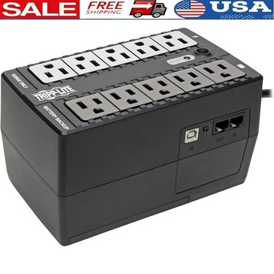 550VA UPS Battery Backup Surge Protector 10 Outlets Power Supply EMI RFI Filter