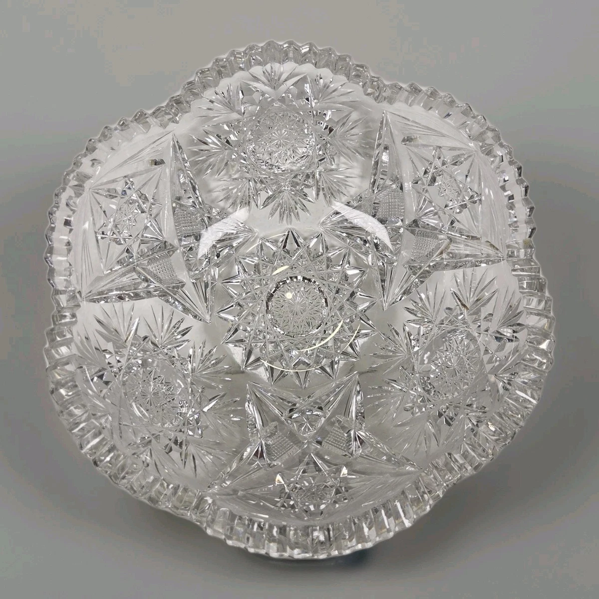 Cut Glass Serving Bowl In Vintage Cut Glass for sale | eBay