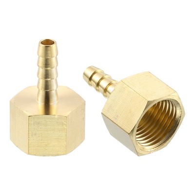 2Pcs Brass Hose Barb Fitting 1/4'' Barb x 1/2'' NPT Female Pipe Connector