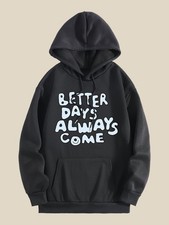 Womens Cozy Graphic Drawstring Hoodie Kangaroo Pocket