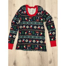 Hanna Andersson Kids Christmas Print Long Sleeve Pajama Top Size Small NWT
