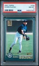 2001 TOPPS #726 ICHIRO SUZUKI ROOKIE RC PSA 8
