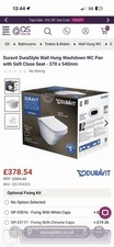 Duravit DuraStyle Rimless Wall Hung WC Pan, Soft Close Seat, White 370x540