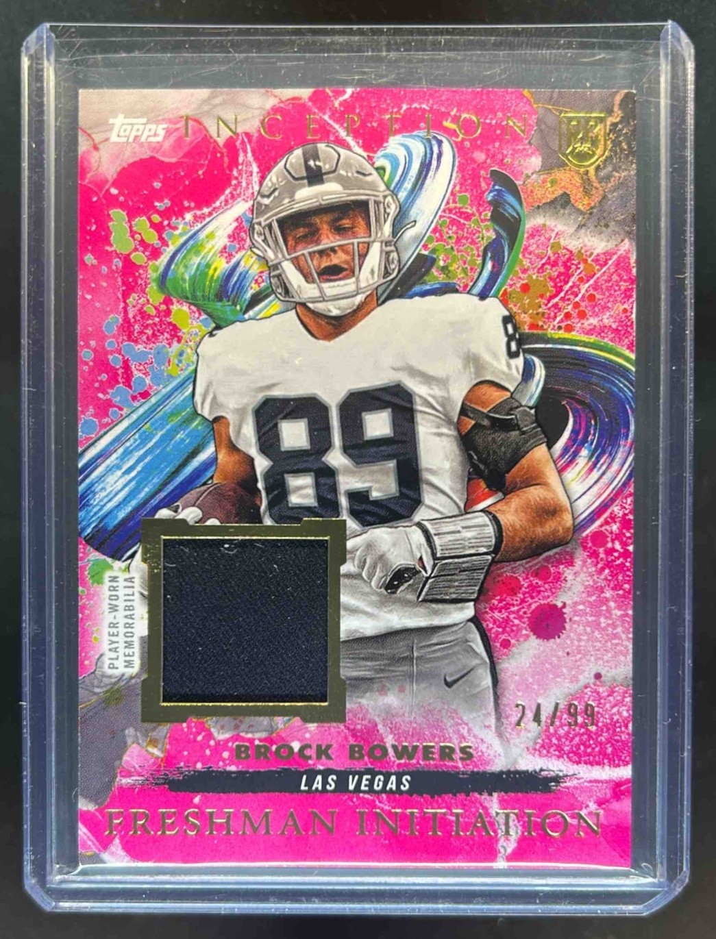 Brock Bowers Topps Inception Freshman Initiation Relics #FI3 Magenta