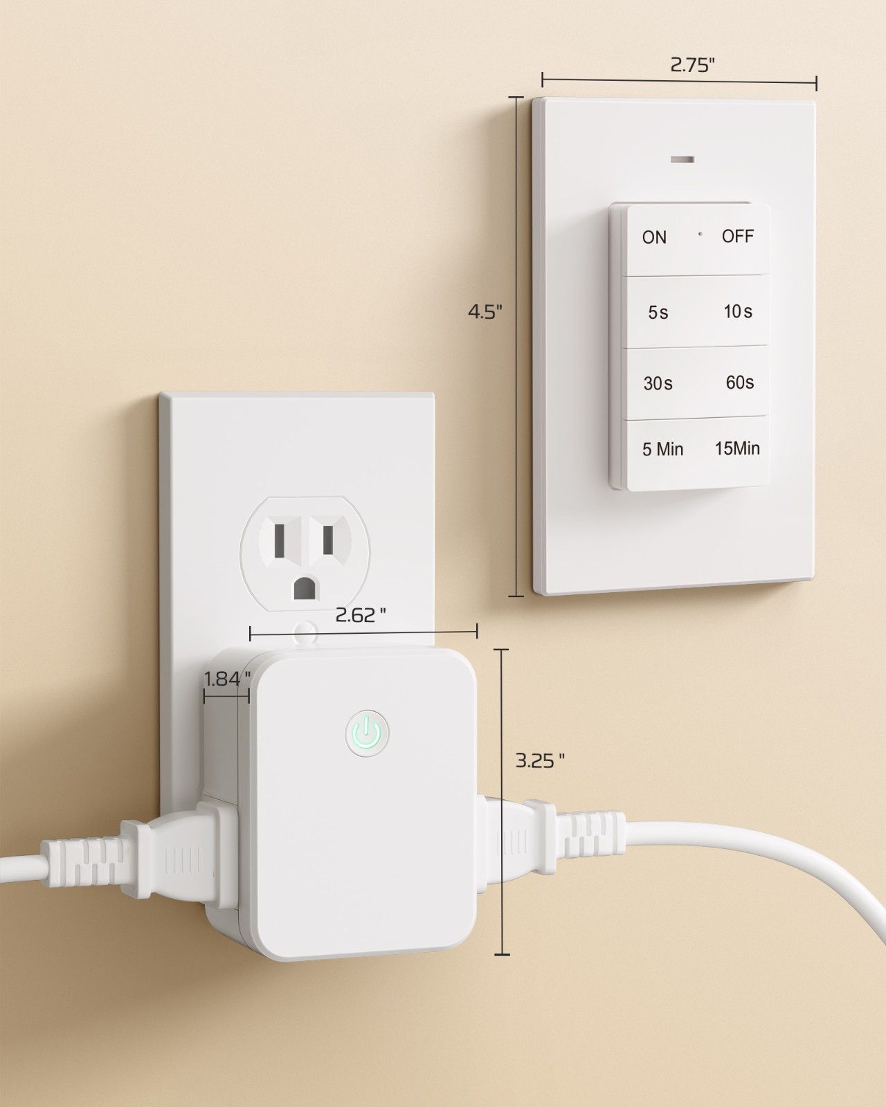 DEWENWILS Garbage Disposal Wireless Switch Kit,15A/1875W Remote Control Outlet,