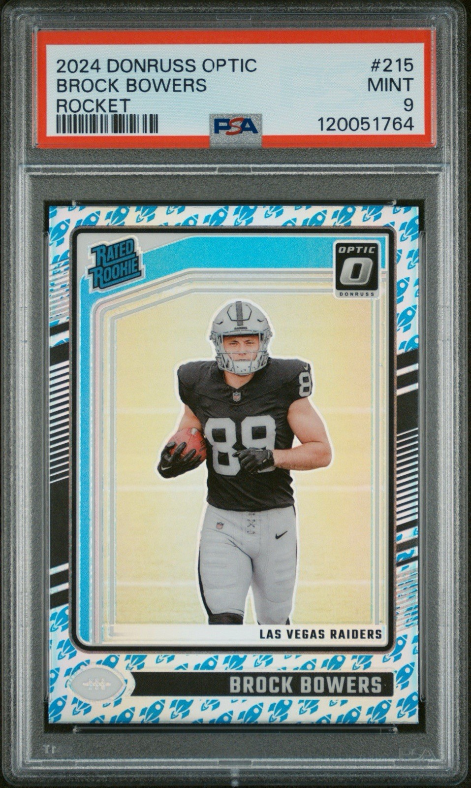 2024 Panini Donruss Optic - Rated Rookie Brock Bowers #215 Rocket Prizm (RC)