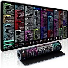 Excel Cheat Sheet Desk Pad 2026 Pro   231 Shortcuts Mouse Pad for Keyboard...