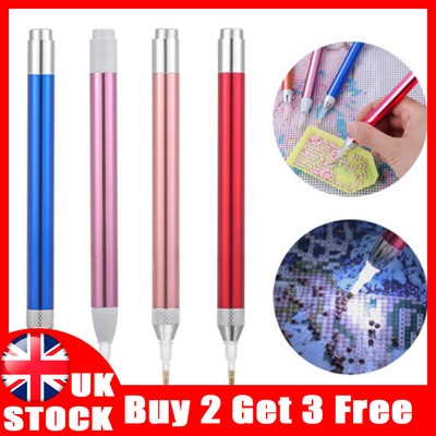 5D Diamond Painting Tool Point Drill Stylus Pen With LED Light Embroidery  DIY UK