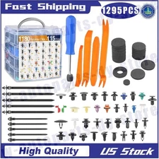 1295PCS Car Retainer Clips Auto Fasteners Push Trim Clips Pin Rivet Bumper Kit