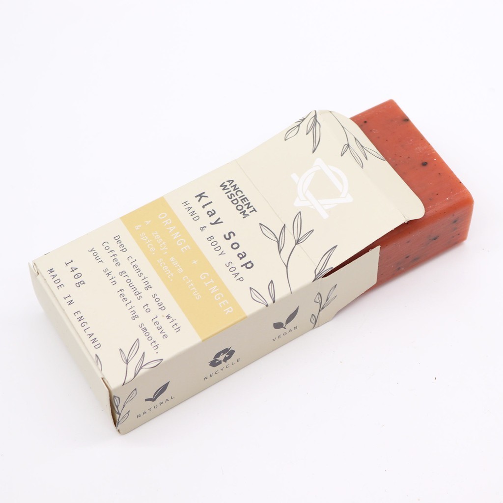Soap Bar Orange & Ginger Natural Klay 140g - Ancient Wisdom