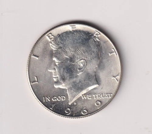1969 D KENNEDY HALF DOLLAR SILVER .400 UNITED STATES OF AMERICA FIFTY CENTS .50¢