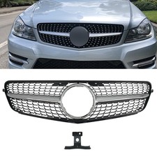 Für Mercedes W204 S204 Limo 08-14 SPORT LOOK Grill Kühlergrill Frontgrill Silber
