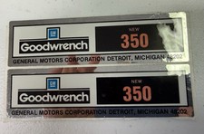 2 Goodwrench ENGINE VALVE COVER DECALS GM CHEVROLET CHEVY 350 OEM Sticker NOS