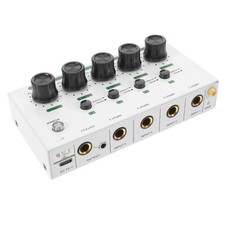  Tragbarer Mini-Audiomixer, 4-Kanal-Stereo-Mischpult für Streaming und