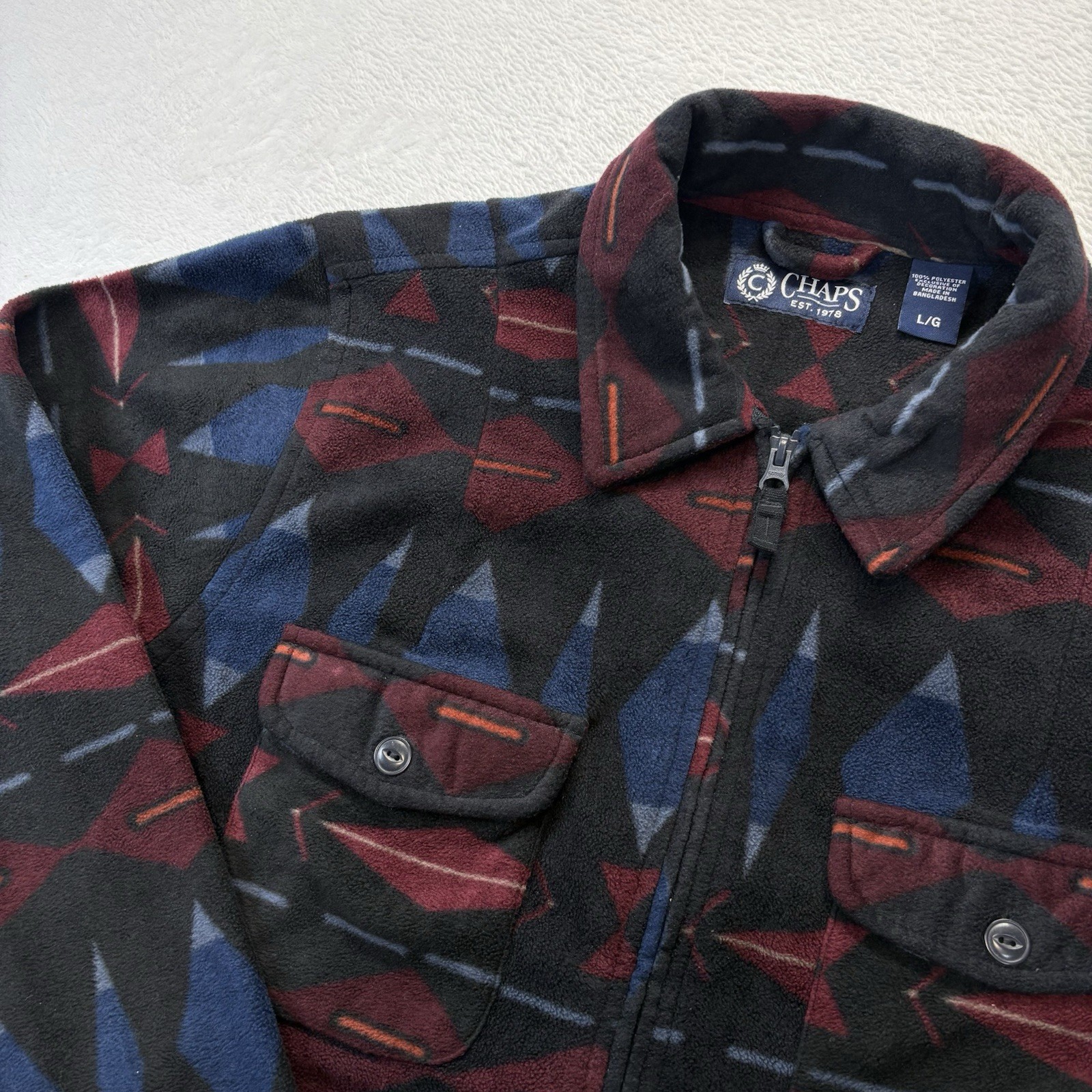 Chaps Pullover Men’s L Multicolor Native Aztec Pr… - image 2