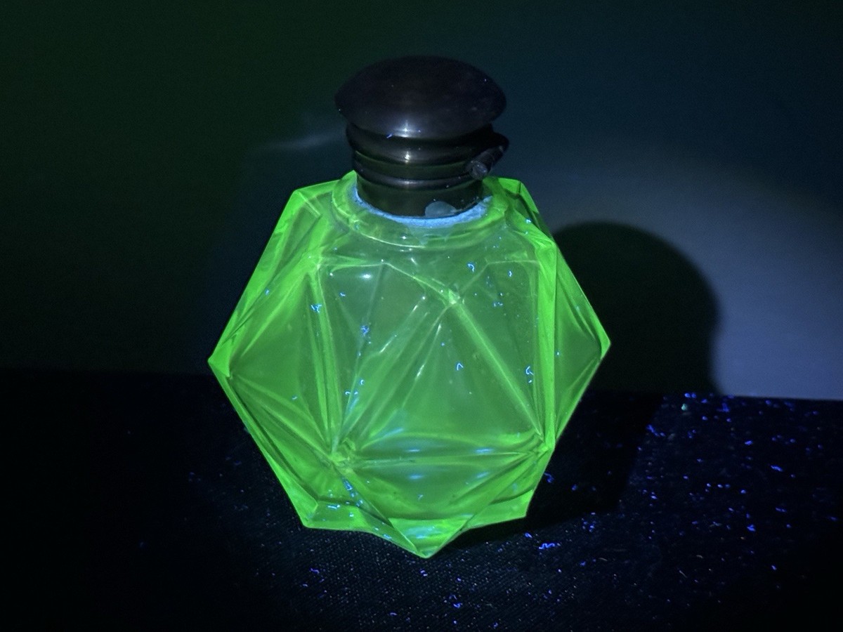 Uranium Glass Perfume Bottle | eBay