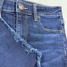 American Eagle Dark Wash Denim Cutoff Shorts Frayed Hem Blue Womens Size 4