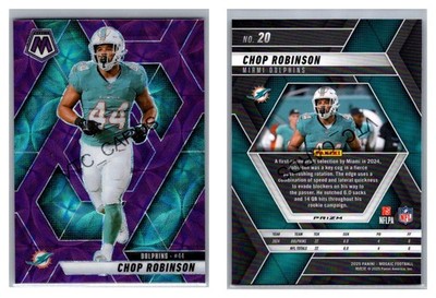 Chop Robinson Purple Scope Prizm 2025 Panini Mosaic #20 Miami Dolphins