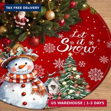 Christmas Tree Skirt Snowman Tree Decorations Buffalo Plaid Christmas Tree Mat X