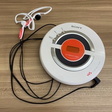 Sony D-EJ100PS Psyc Walkman Portable CD Player White/Orange W/ Headphones Tested