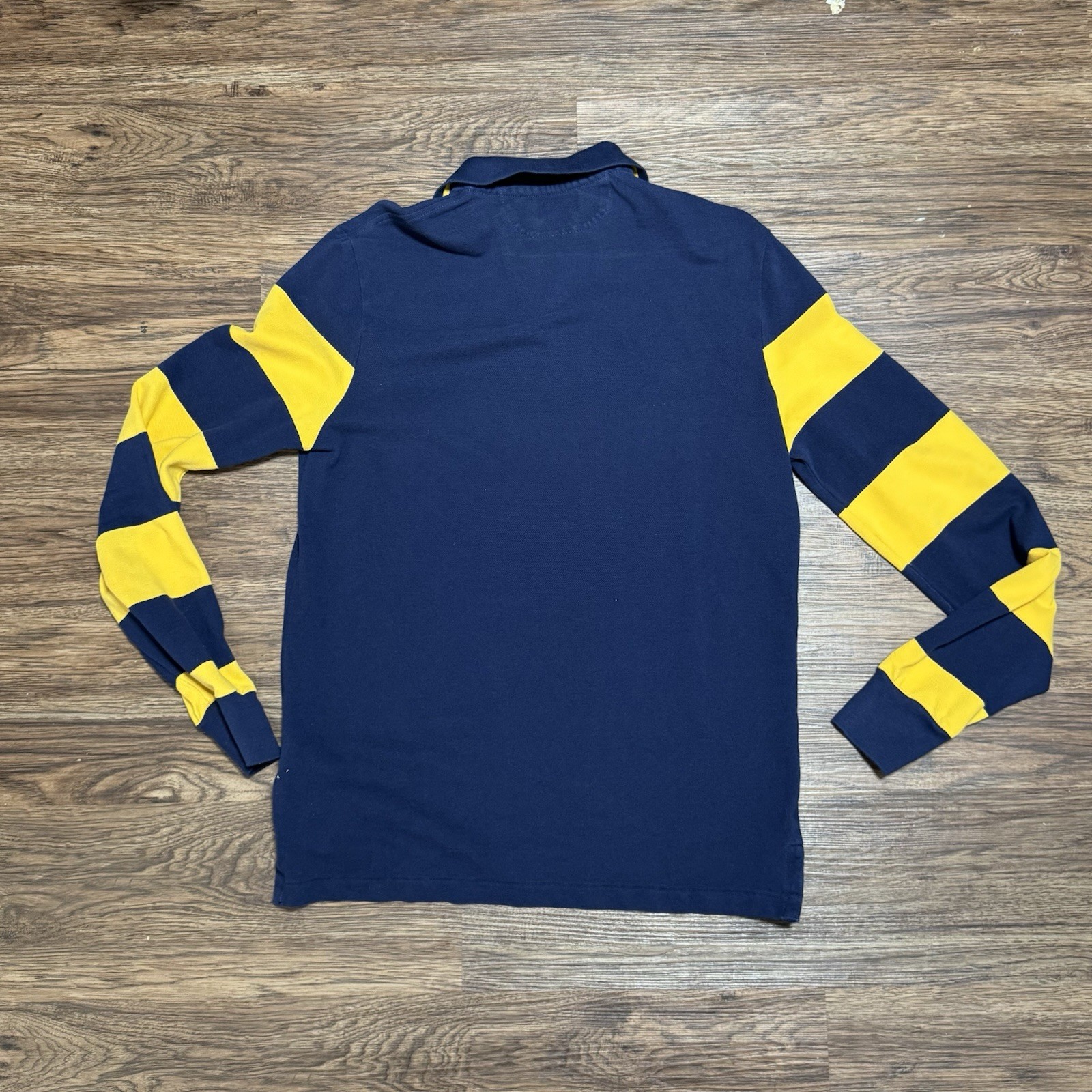 FILA Polo Ralph Lauren Rowing Club Rugby Camicia Personalizzata Slim Fit Blu Giallo Medium