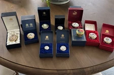 Lot Of 10 English Enamel Boxes