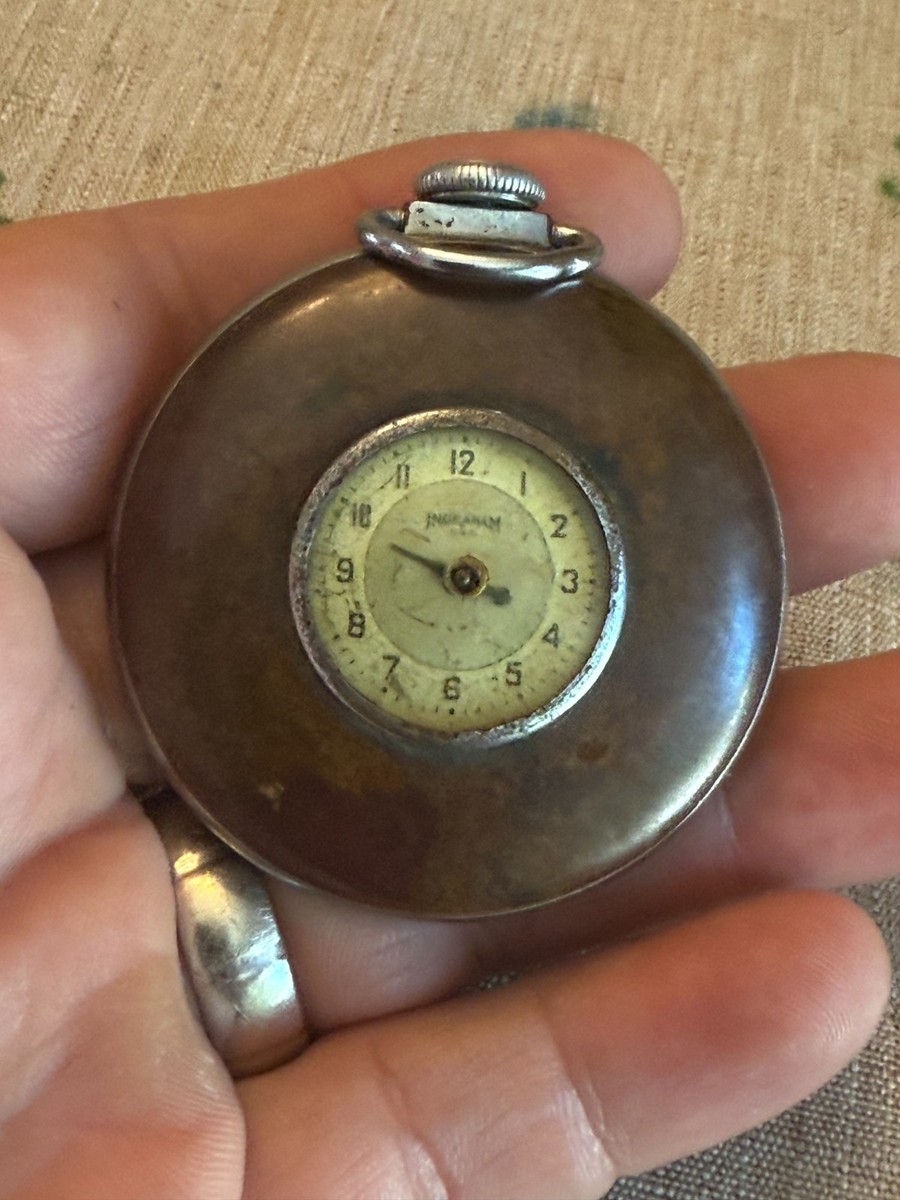 Vintage 1937 Ingraham Pocket Watch – Ingraham Bristol CT USA –  Working