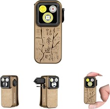 Olight Oclip Pro 500 Lumen Flashlight, Flood/Spot/Red Light, Tan Ancient Script