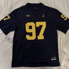 Michigan Wolverines Jordan 97 Hutchinson Football Jersey Navy Blue XL