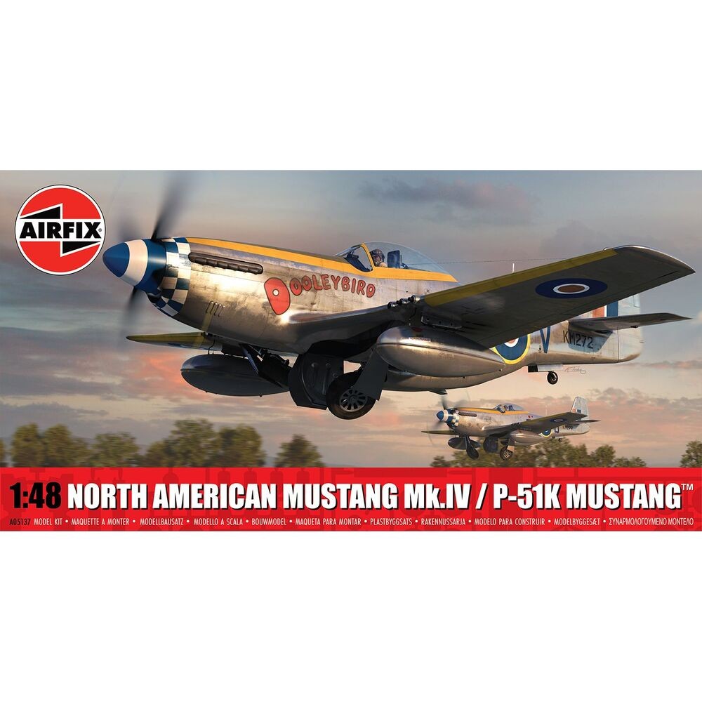 Airfix North American Mustang Mk IV P-51K 1:48 Plastic Model Kit A05137