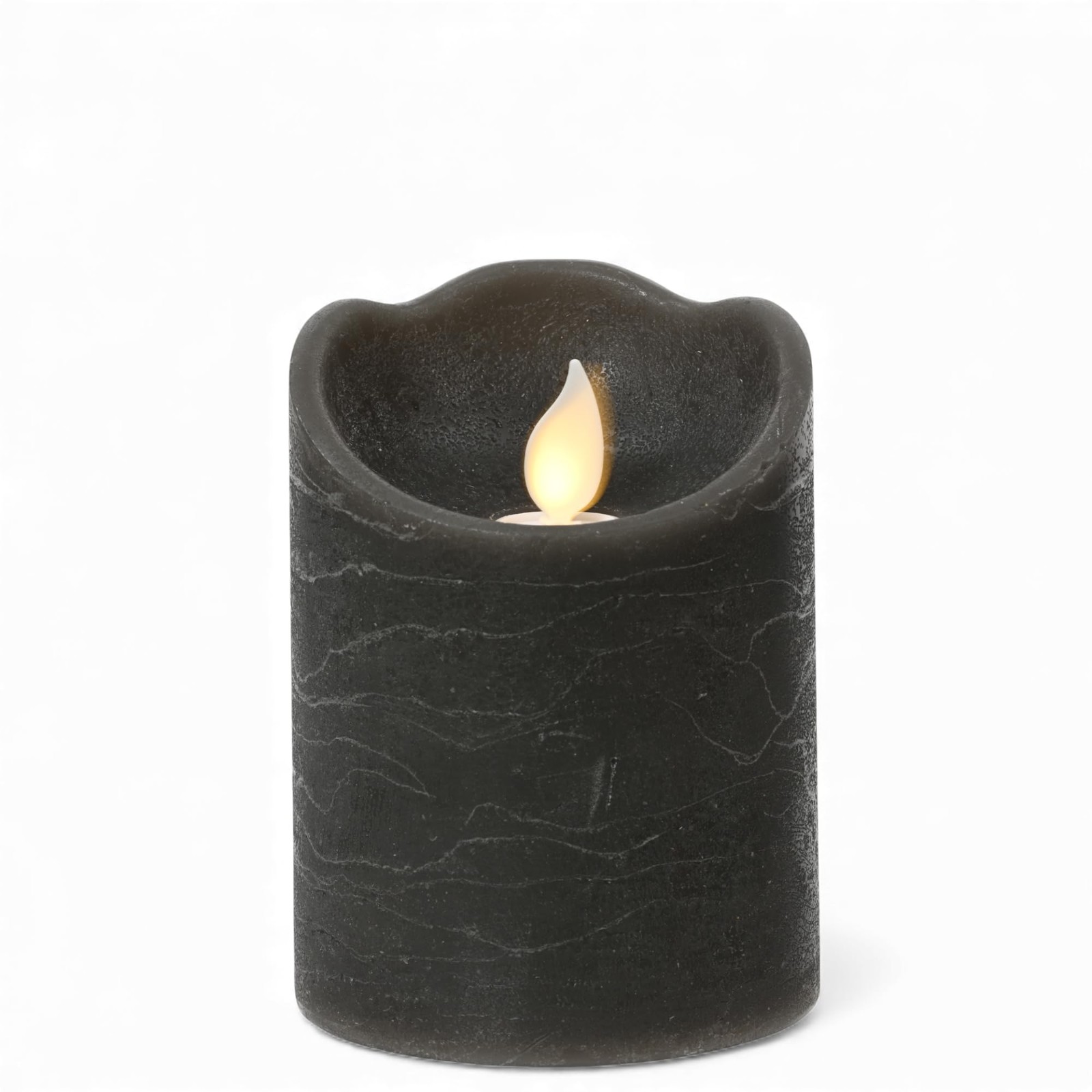 Bougie LED en cire véritable ivoire à effet flamme en mouvement tridimensionnel
