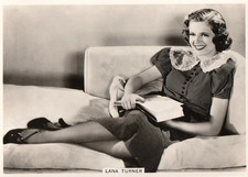 LANA TURNER -state exp HOLLYWOOD star PIN-UP 1938 cigaret card/SCARCE