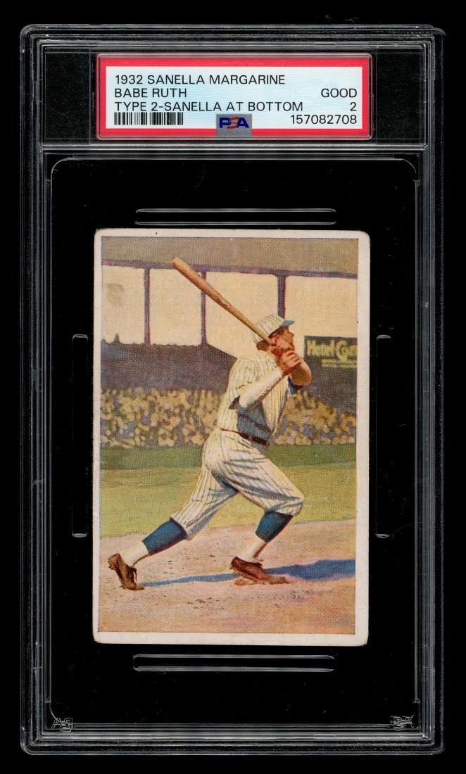 1932 Sanella Margarine Type 2 Set-Break Babe Ruth Sanella At Bottom PSA 2 GOOD