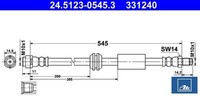 ATE 24.5123-0545.3 Bremsschlauch Vorderachse Vorne FüR Mercedes-Benz