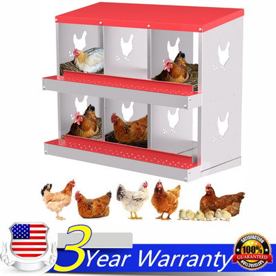 6/8/10 Compartments Nesting Boxes Metal Chicken Laying Box with Roll Out Egg Col