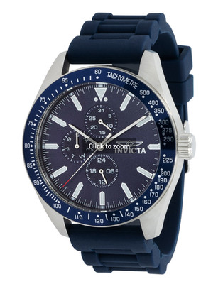 Invicta Aviator Nomad 38401 45mm Blue Quartz Silicone Band  New