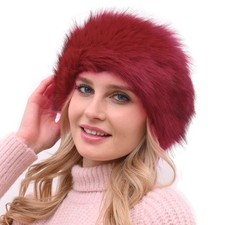 Women Faux Fur Headband Elastic Band Ear Warmer Earmuff Cold Weather Costume