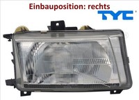 TYC 20-6153-05-2 Hauptscheinwerfer Rechts Scheinwerfer Frontscheinwerfer FüR VW